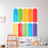 Stickers muraux: Tables de multiplication de couleurs 5