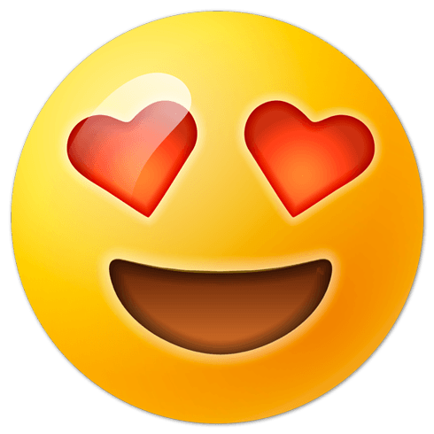 Stickers muraux: Sourire visage aux yeux en forme de coeur