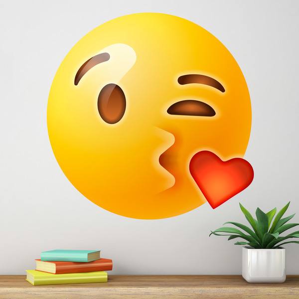 Stickers muraux: Visage soufflant un baiser avec un cœur