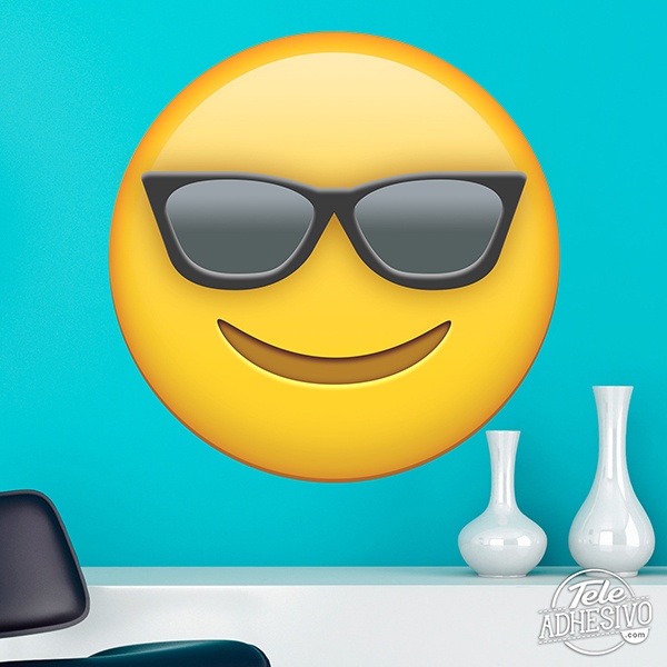 Stickers muraux: Visage souriant avec des lunettes de soleil