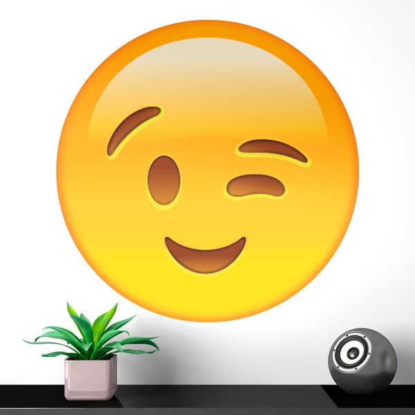 Stickers muraux: Visage souriant avec un clin d'œil