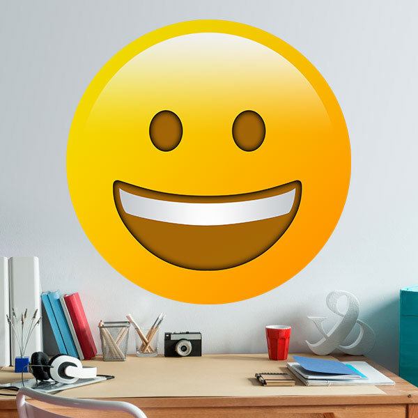 Stickers muraux: Un visage avec une grande bouche souriante