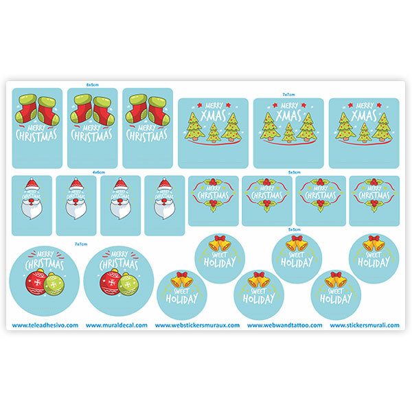 Autocollants: Kit d'étiquettes pour symboles de Noël