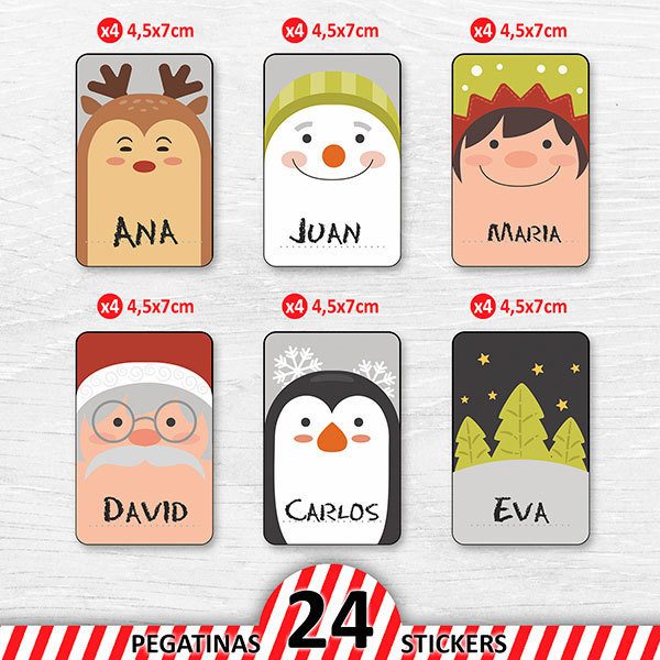 Autocollants: Kit d'étiquettes personnalisées Lettres de Noël