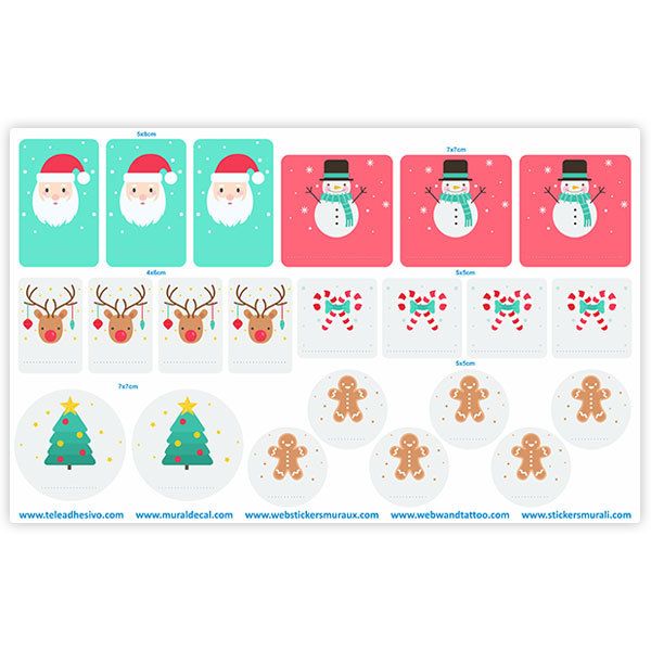 Autocollants: Etiquettes de kit Icônes de Noël