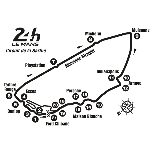 Stickers muraux: Circuit 24H Le Mans