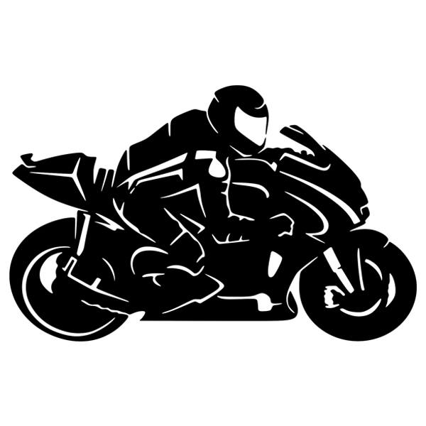 Stickers muraux: Silhouette de Motard Acrobate MotoGP