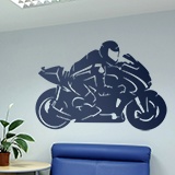 Stickers muraux: Silhouette de Motard Acrobate MotoGP 3