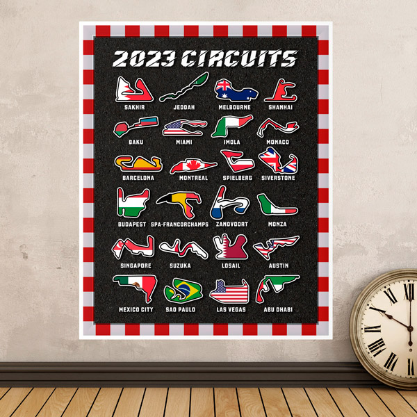 Stickers muraux: F1 2023 Circuits II