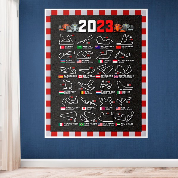 Stickers muraux: F1 2023 Circuits IV