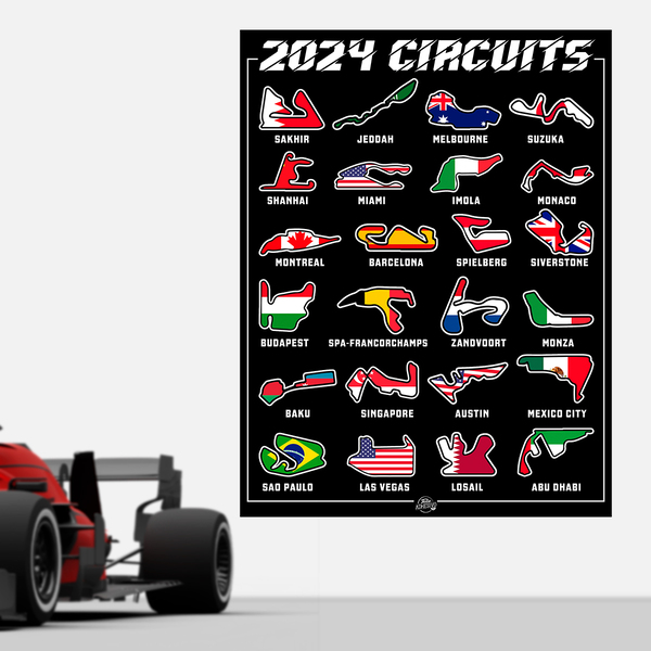Stickers muraux: Poster autocollante en vinyle F1 2024 III circuit