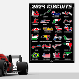 Stickers muraux: Poster autocollante en vinyle F1 2024 III circuit 4