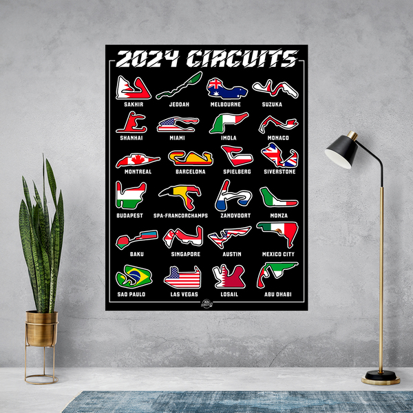 Stickers muraux: Poster autocollante en vinyle F1 2024 III circuit