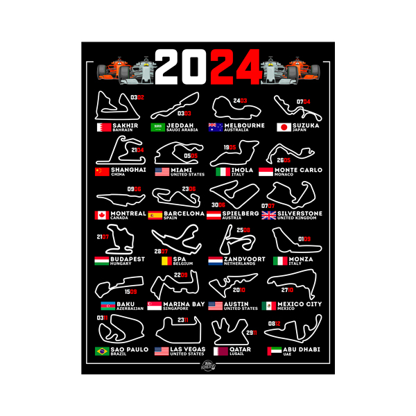 Stickers muraux: F1 2024 Circuits IV