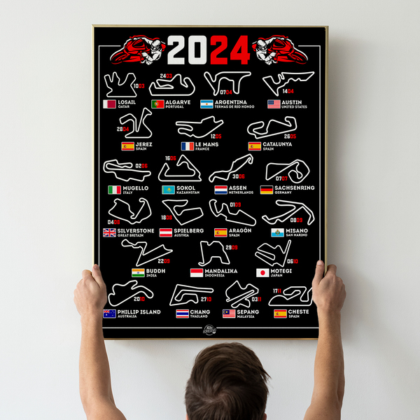 Stickers muraux: Poster vinyle adhésif MotoGP pistes de moto