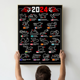 Stickers muraux: Poster vinyle adhésif MotoGP pistes de moto 3