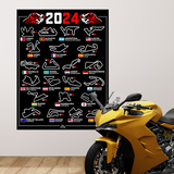 Stickers muraux: Poster vinyle adhésif MotoGP pistes de moto 4