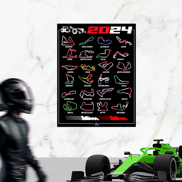 Stickers muraux: Circuits de F1 2024