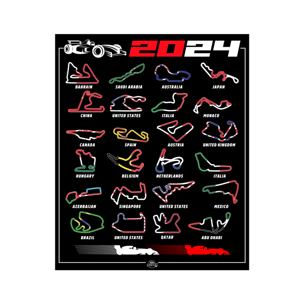 Stickers muraux: Circuits de F1 2024