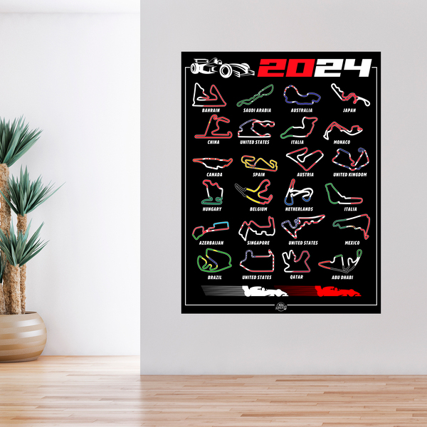 Stickers muraux: Circuits de F1 2024