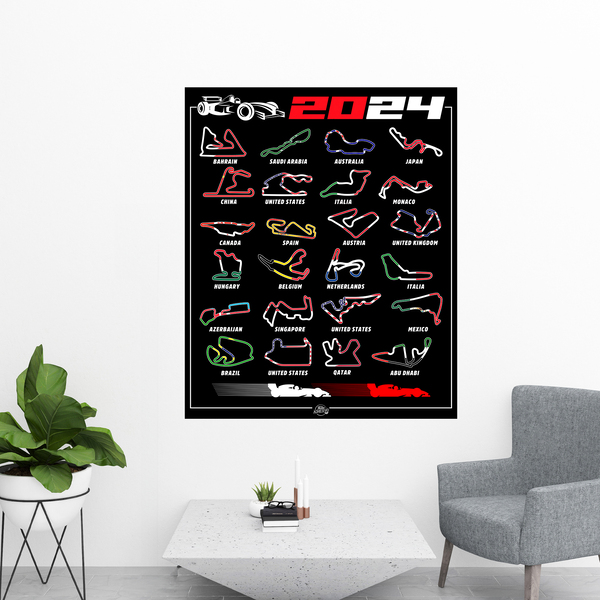 Stickers muraux: Circuits de F1 2024