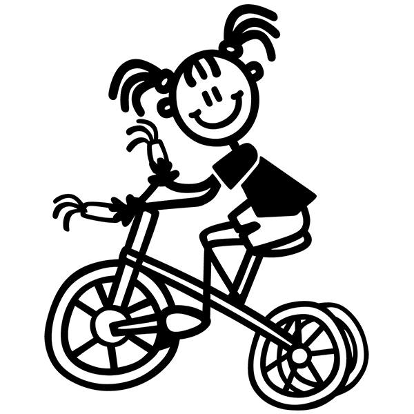 Autocollants: Petite fille sur tricycle