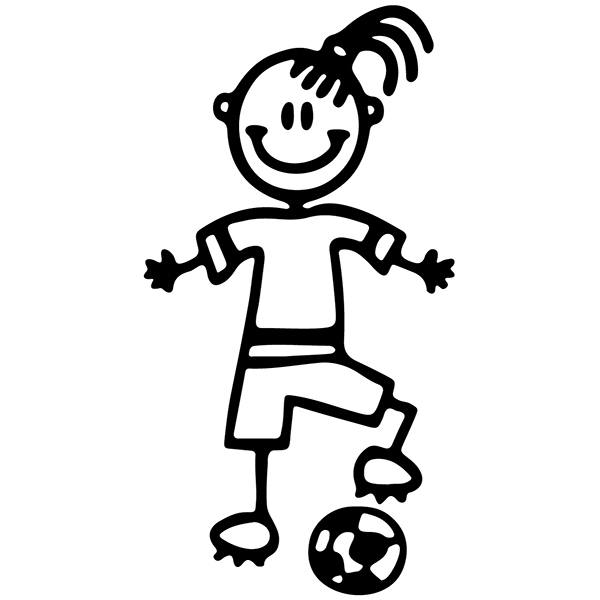 Autocollants: Petite fille jouant au football