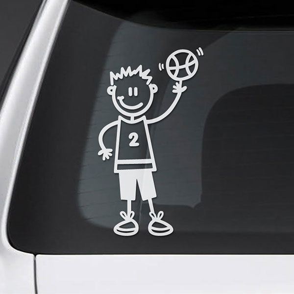 Autocollants: Garçon jouant au basketball