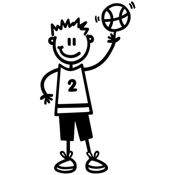 Autocollants: Garçon jouant au basketball