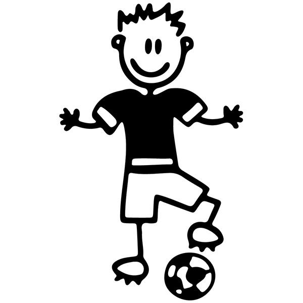 Autocollants: Garçon jouant au football