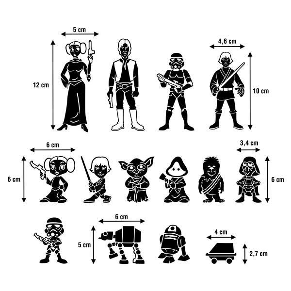 Autocollants: Kit 14X Les Personnages de Star Wars