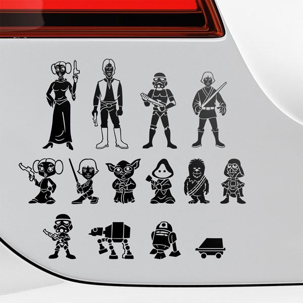 Autocollants: Kit 14X Les Personnages de Star Wars