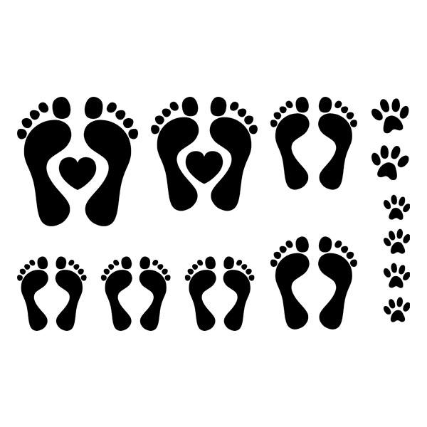 Autocollants: Kit 13 X Famille Footprints