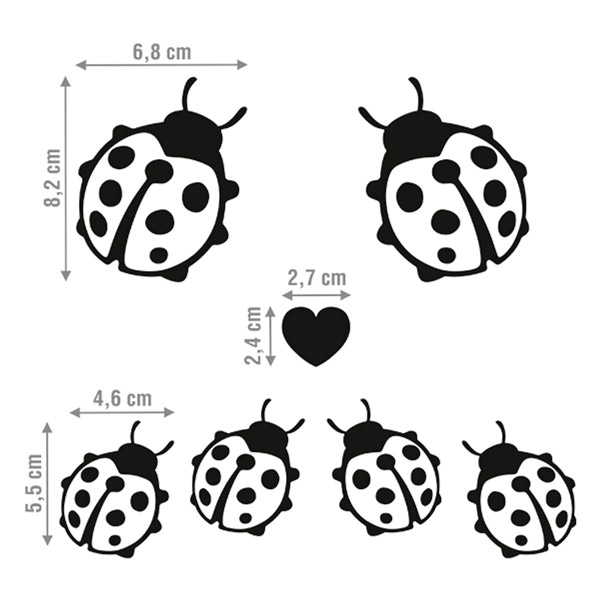 Autocollants: Kit 7X Coccinelles