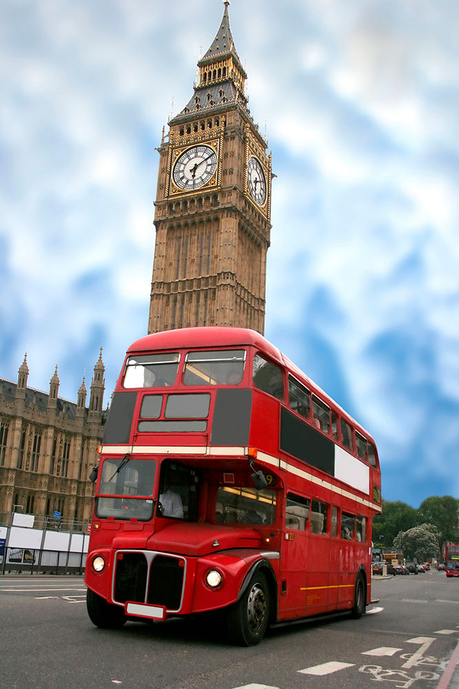 Poster xxl: Big Ben et bus britannique