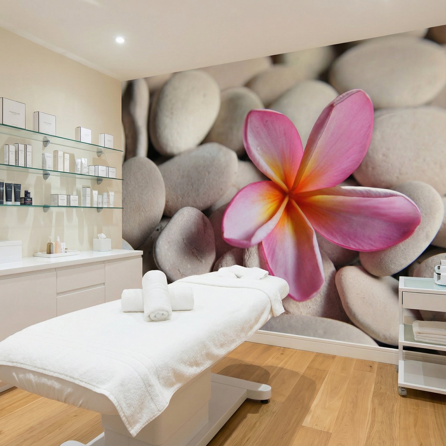 Poster xxl: Fleurs sur fond gris pierre