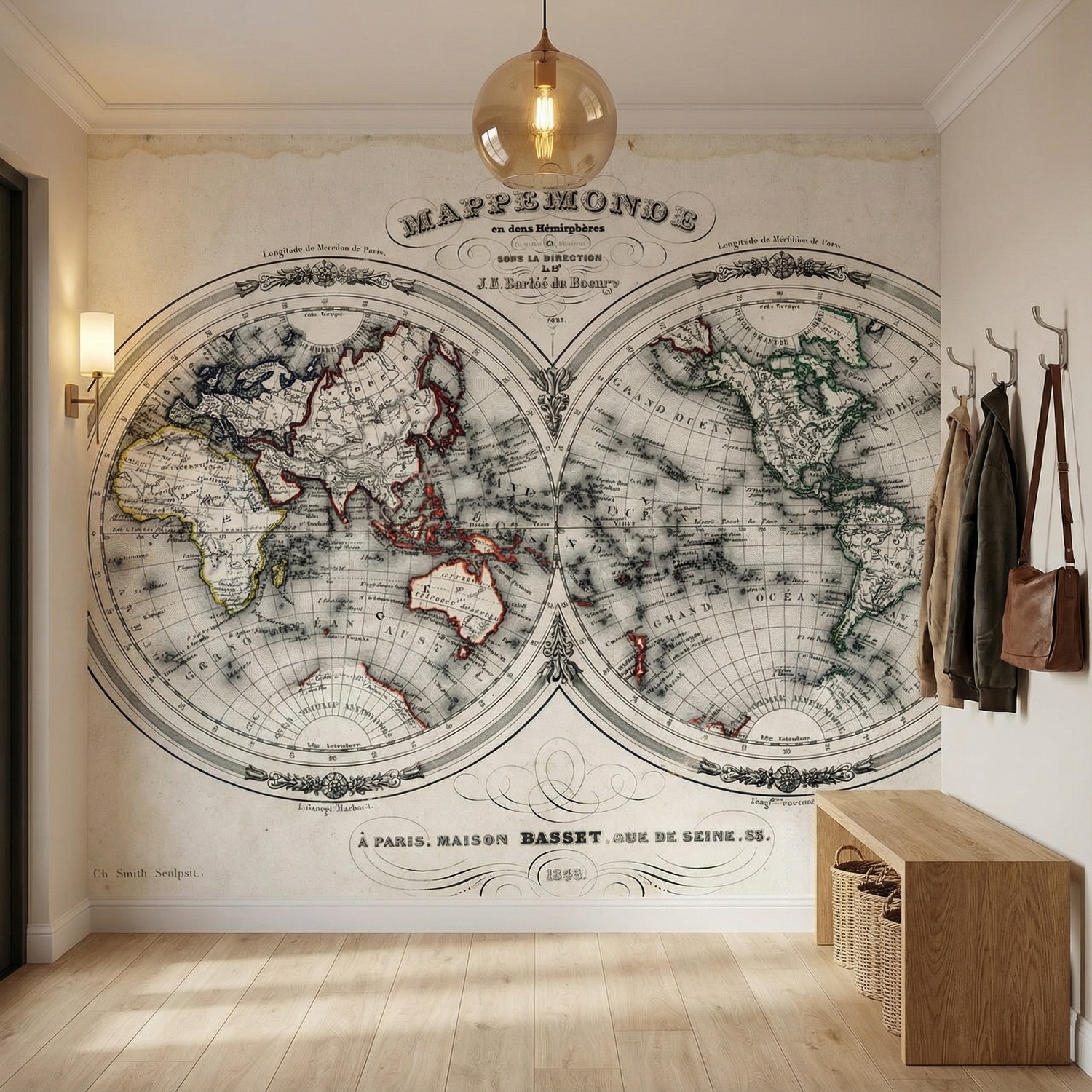 Poster xxl: Map monde 1848