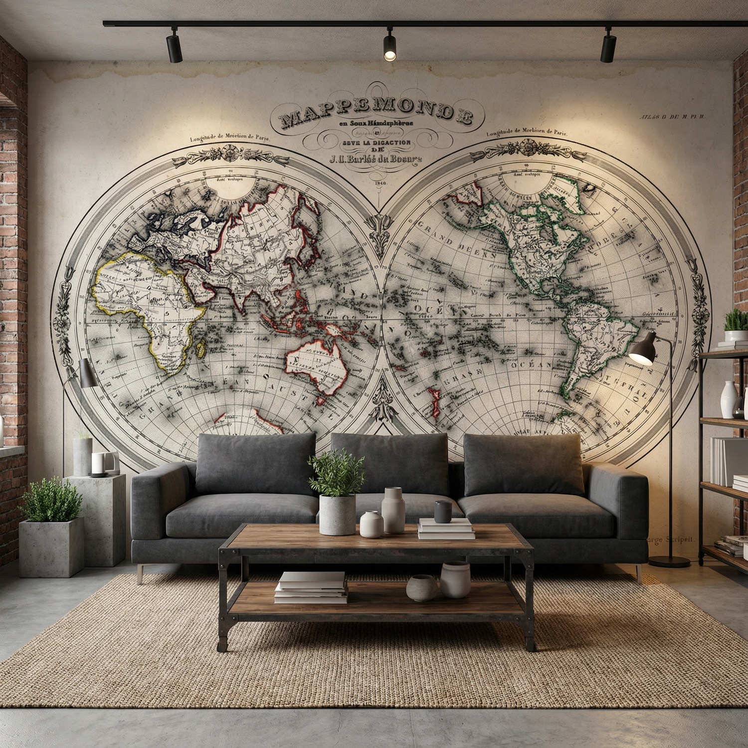 Poster xxl: Map monde 1848