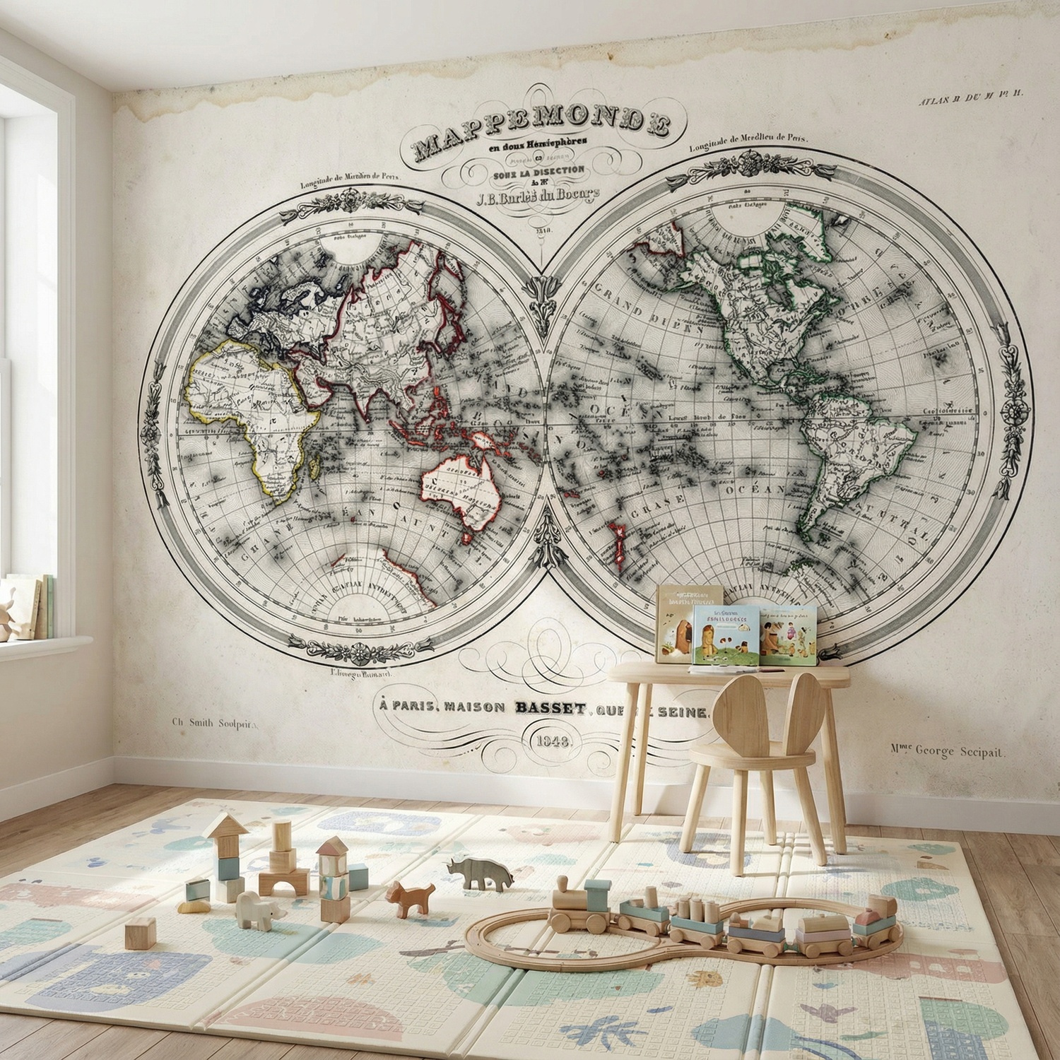 Poster xxl: Map monde 1848