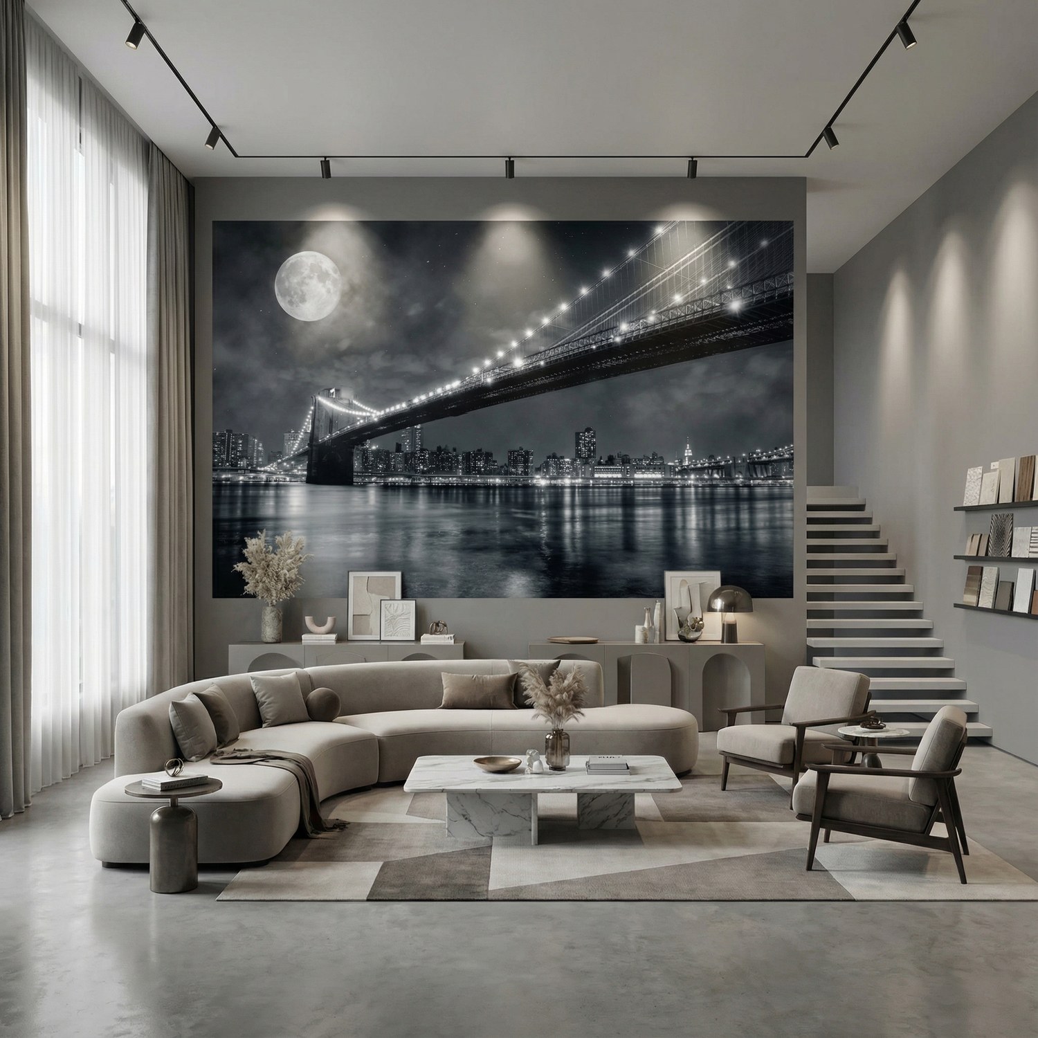 Poster xxl: Pont de Brooklyn nocturne