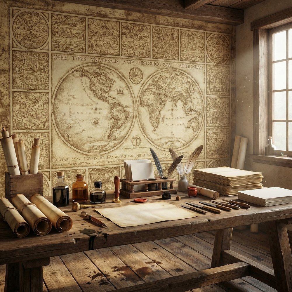 Poster xxl: Carte du monde ancienne