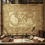 Poster xxl: Carte du monde ancienne 12