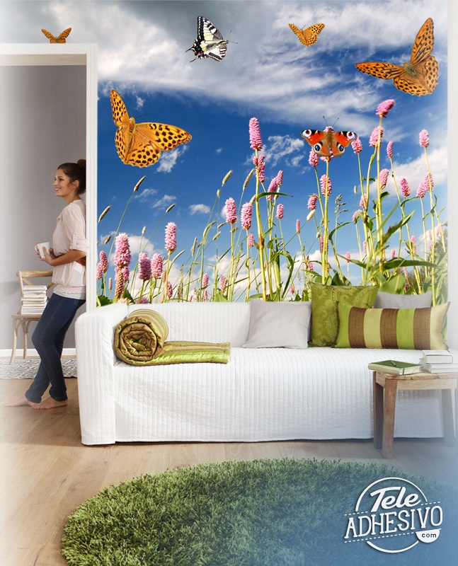 Poster xxl: Champ de papillons en lavande