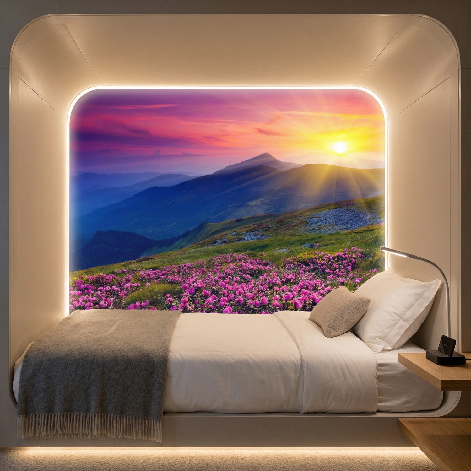 Poster xxl: Coucher de soleil dans les montagnes