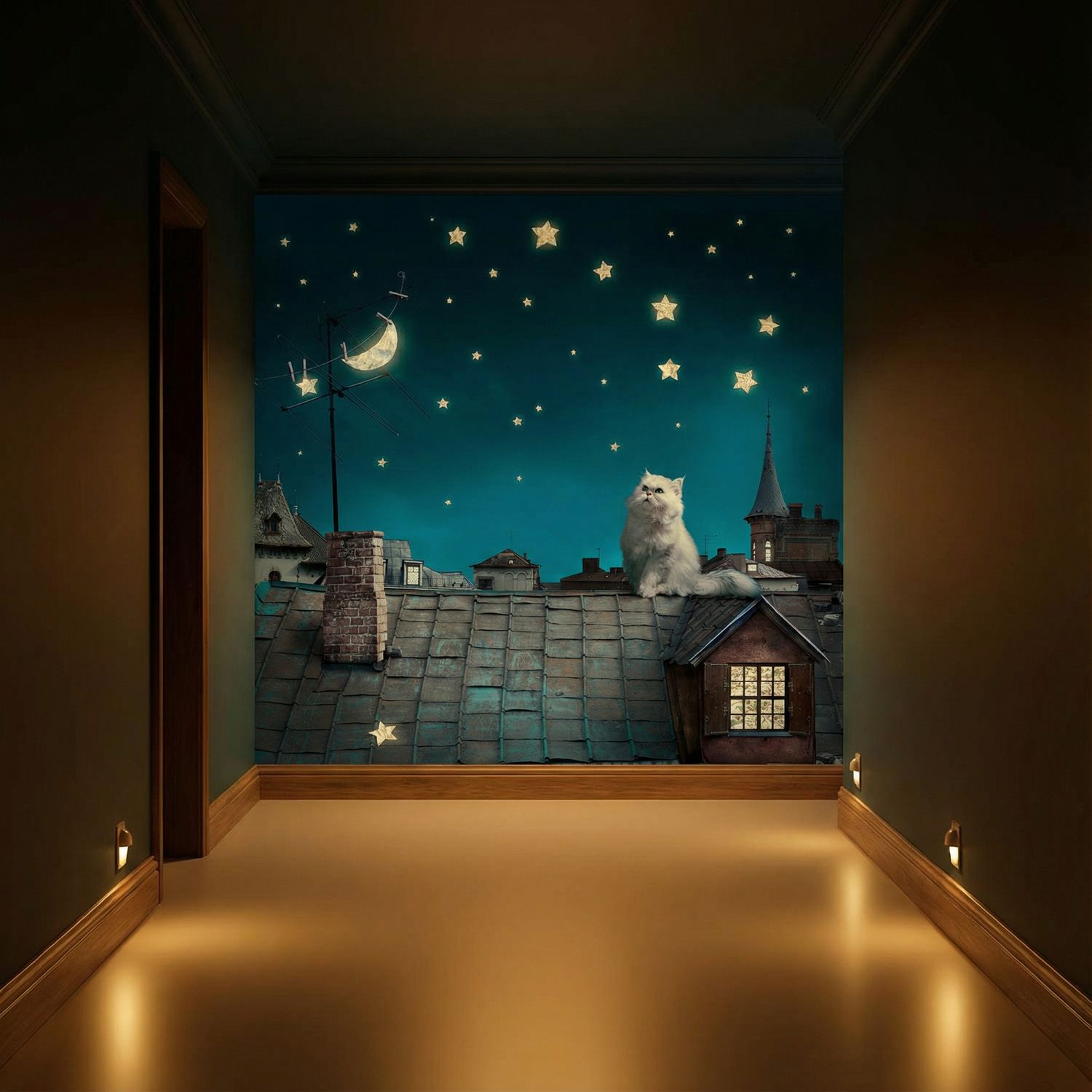 Poster xxl: Chat sur le toit