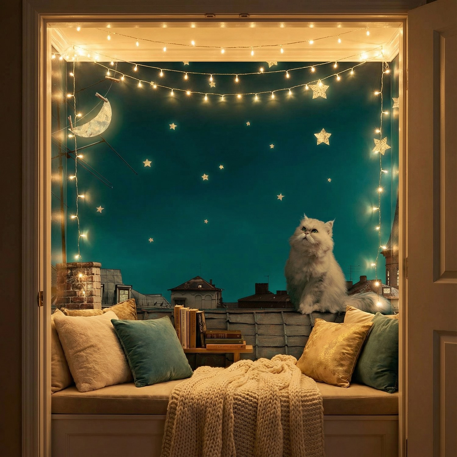 Poster xxl: Chat sur le toit