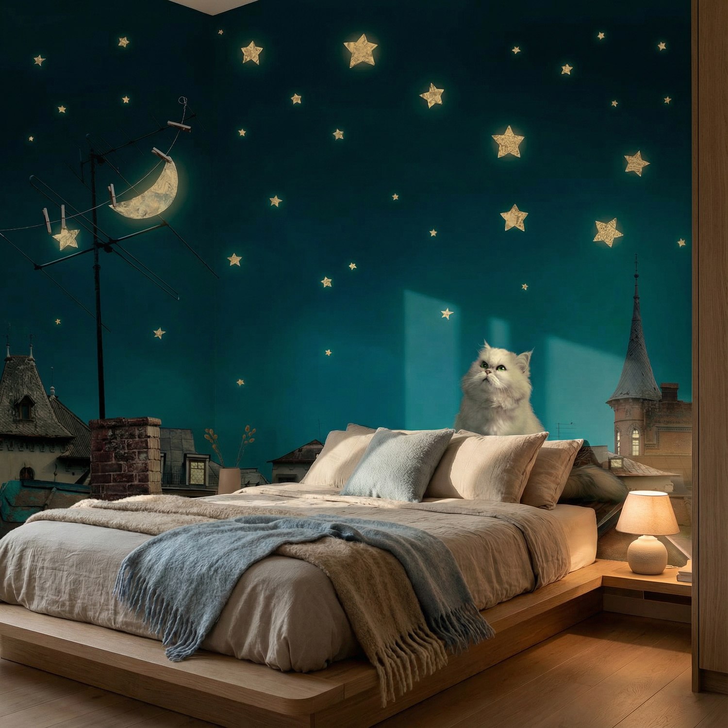 Poster xxl: Chat sur le toit