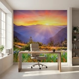 Poster xxl: Coucher de soleil sur le terrain 4