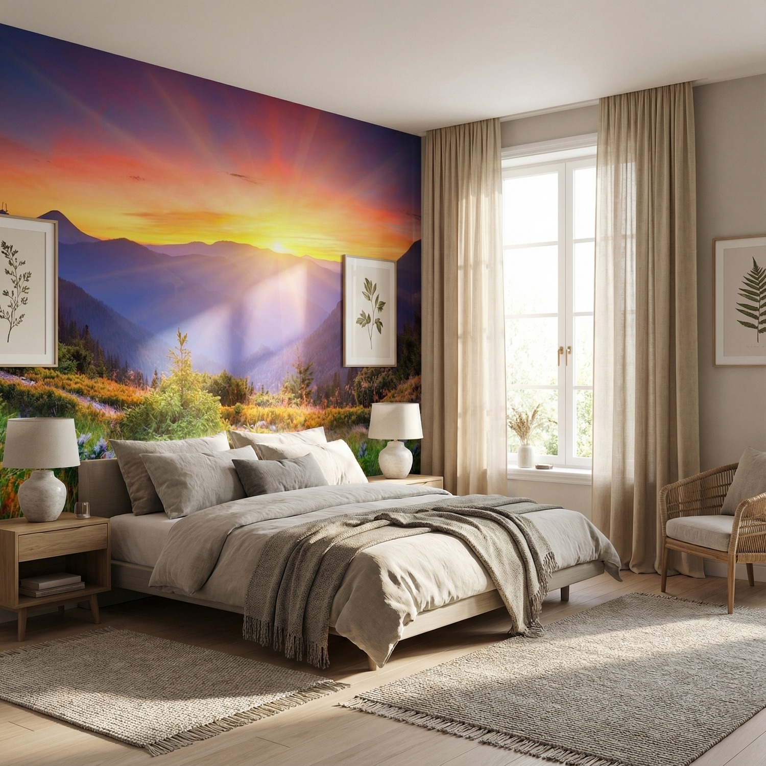 Poster xxl: Coucher de soleil sur le terrain