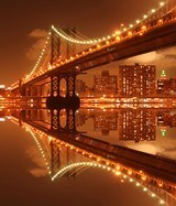 Poster xxl: Pont Manhattan illuminé 3